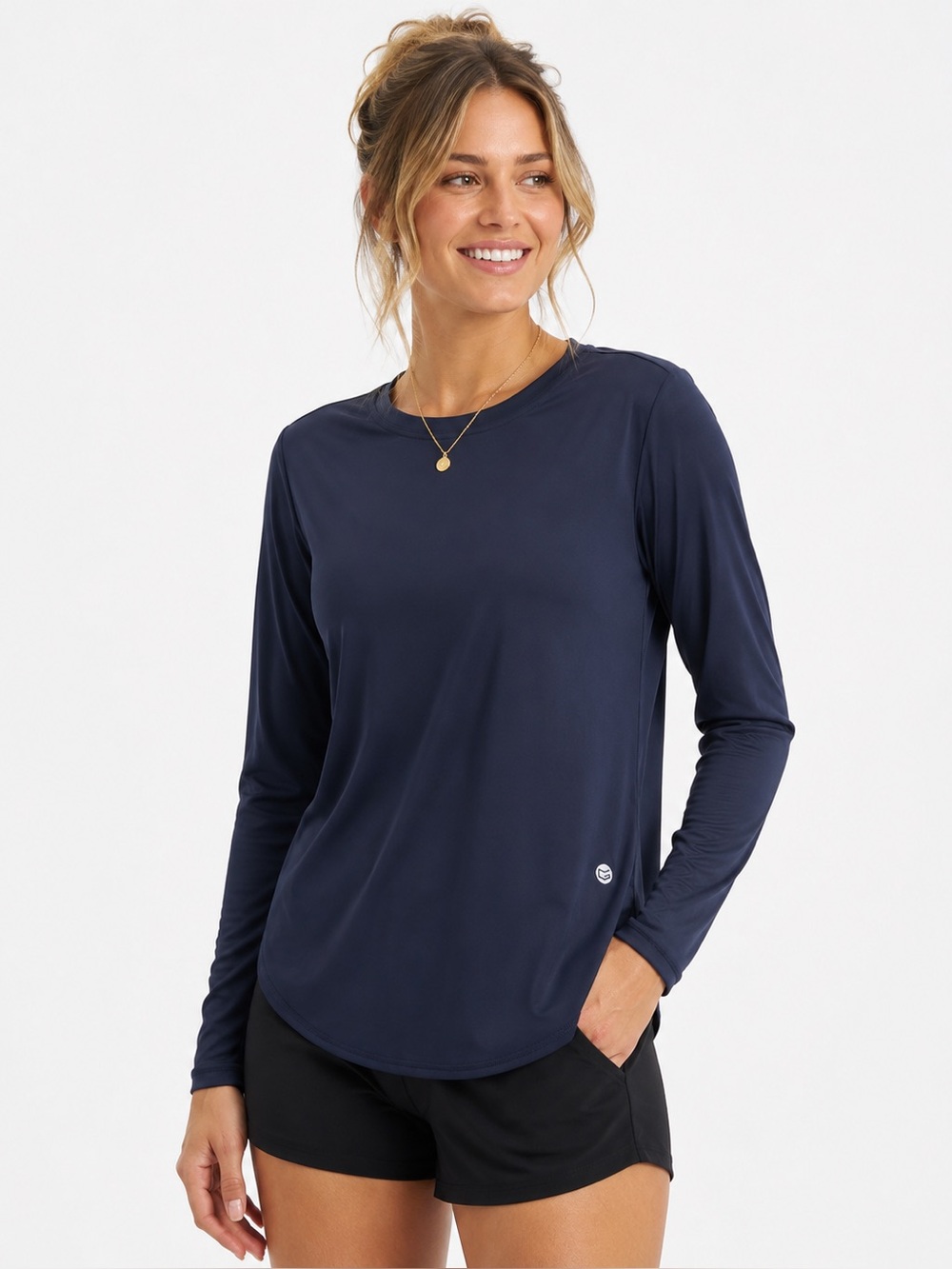 Gradual XS UPF 50+ Long Sleeve Sun Shirt Athletic Hiking Top NWT Navy Blue
